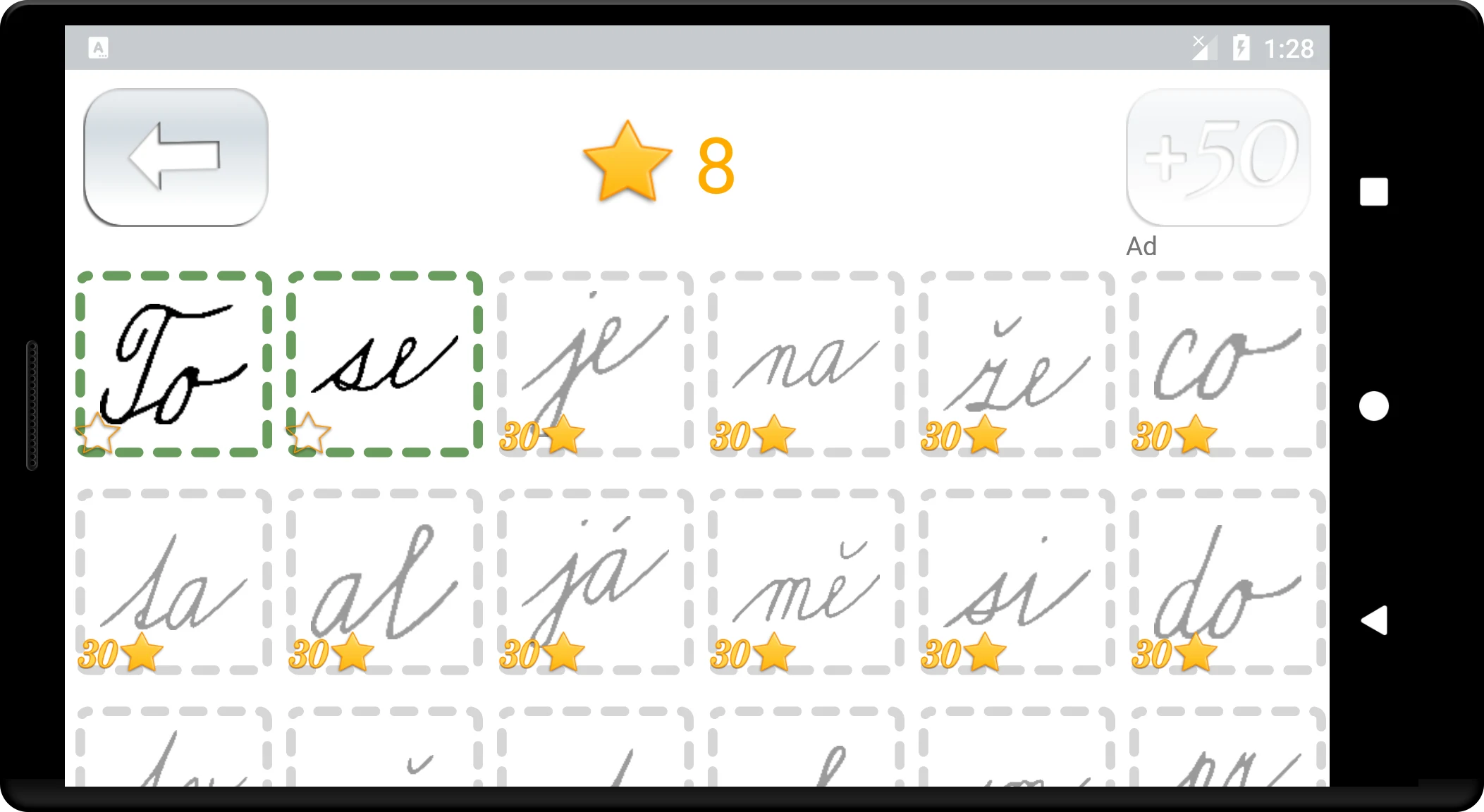 Handwriting Tutor - Czech screenshot